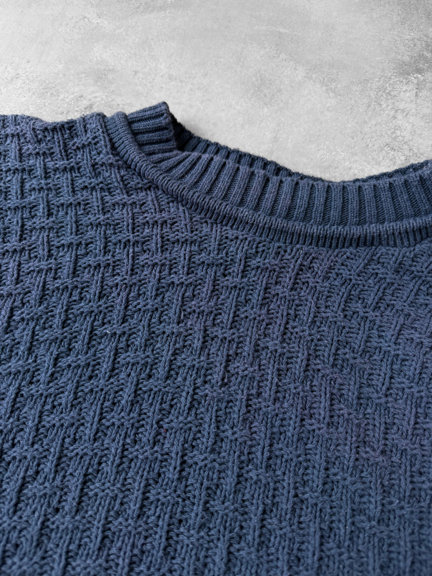 Basketweave Textured Sweater 90's - Large