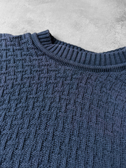 Basketweave Textured Sweater 90's - Large