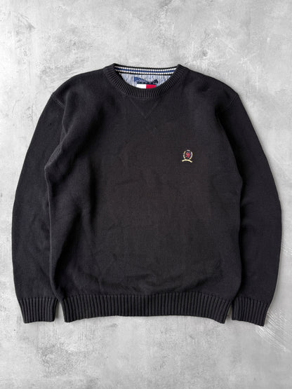 Tommy Hilfiger Black Sweater 90's - Large