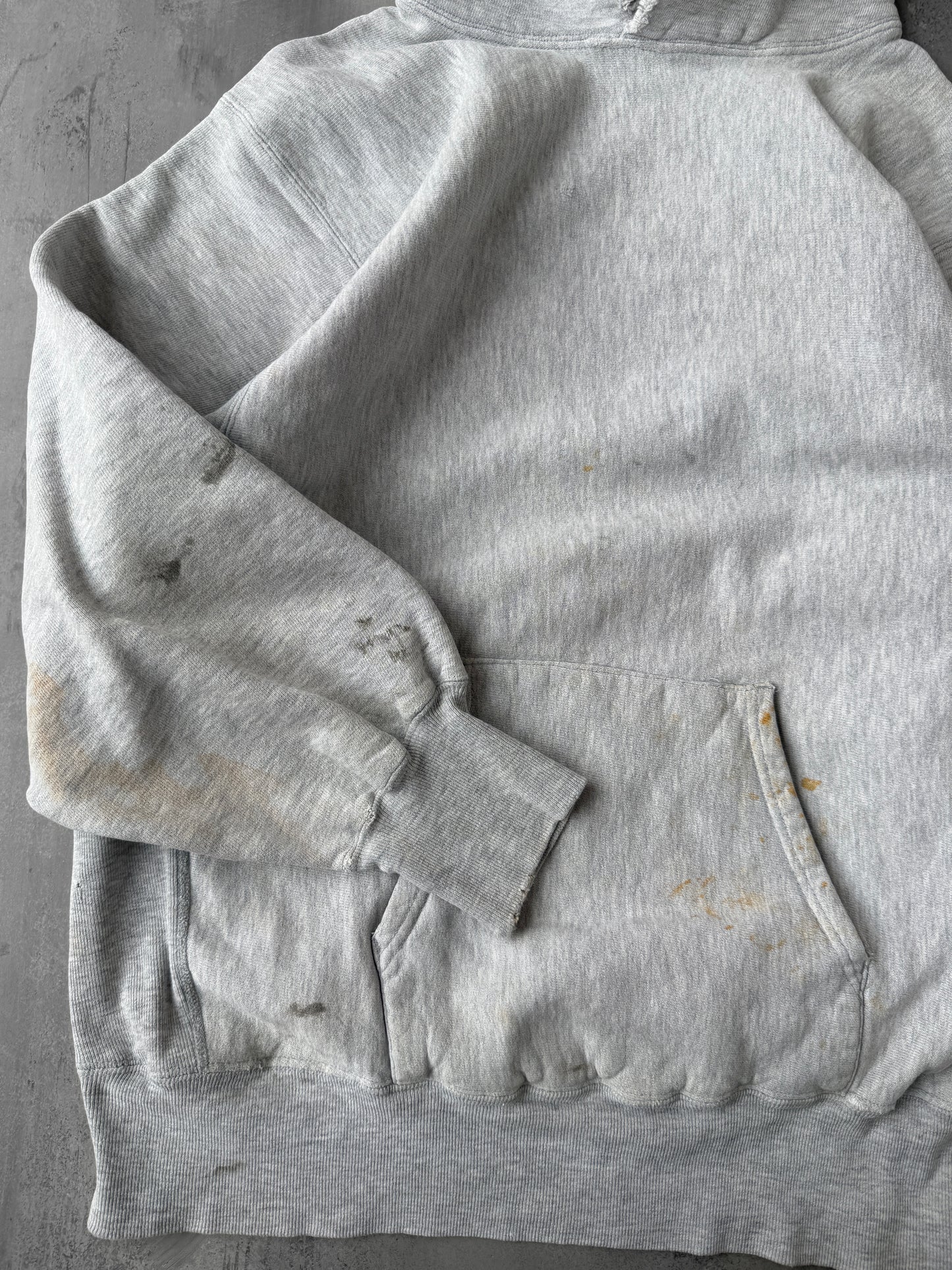 Heather Gray Champion Reverse Weave Hoodie 90's - XL
