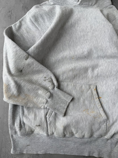 Heather Gray Champion Reverse Weave Hoodie 90's - XL