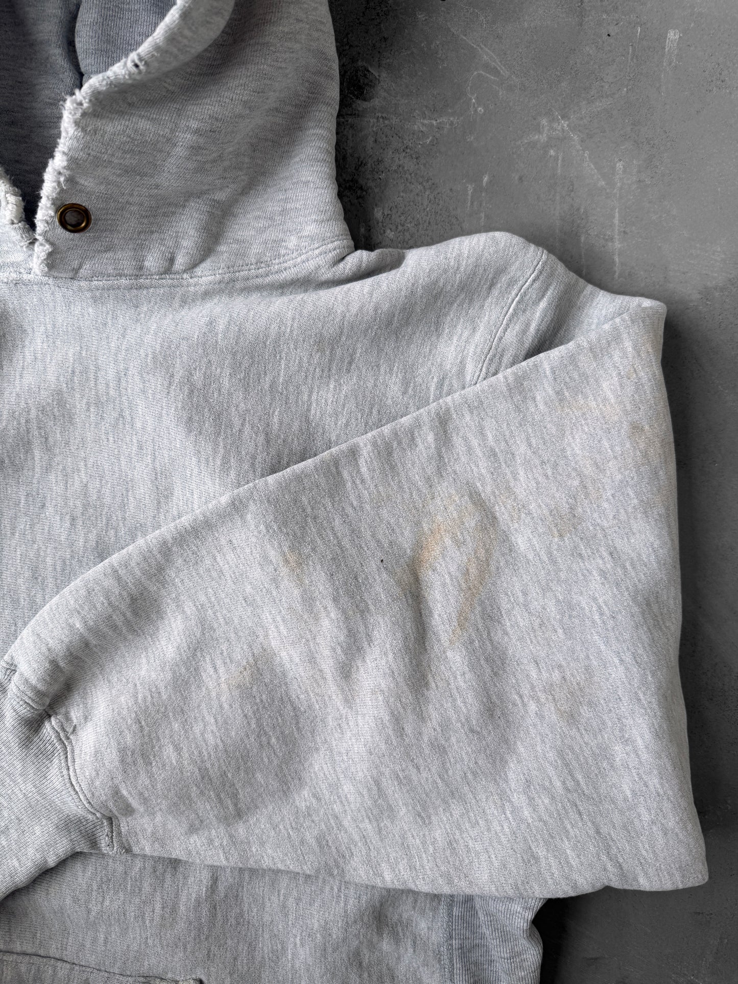 Heather Gray Champion Reverse Weave Hoodie 90's - XL