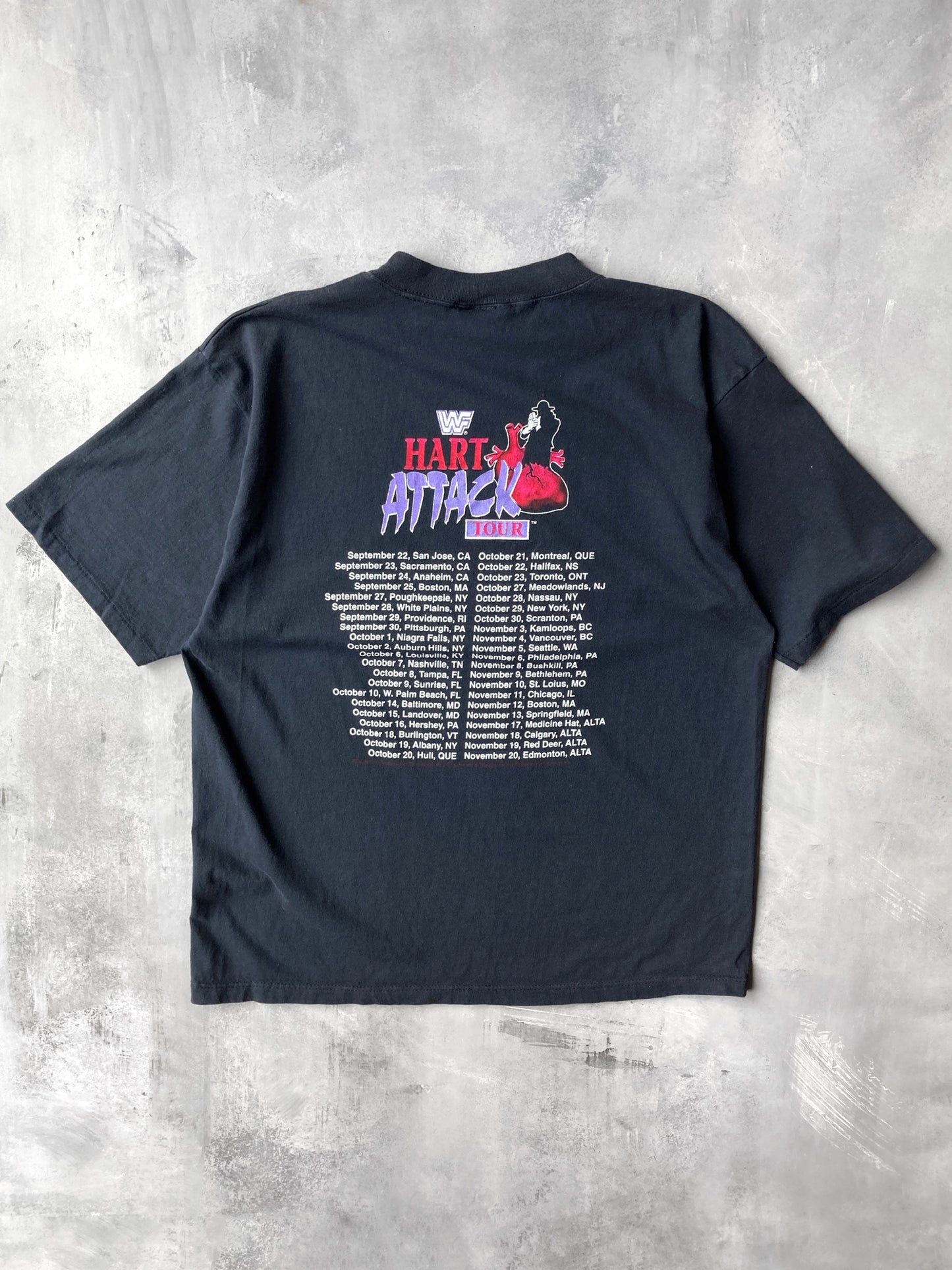 WWF Hart Attack Tour T-Shirt '94 - XL