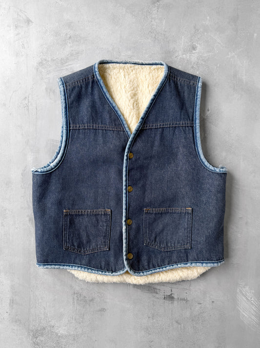 Denim Sherpa Carhartt Vest 80's - Medium