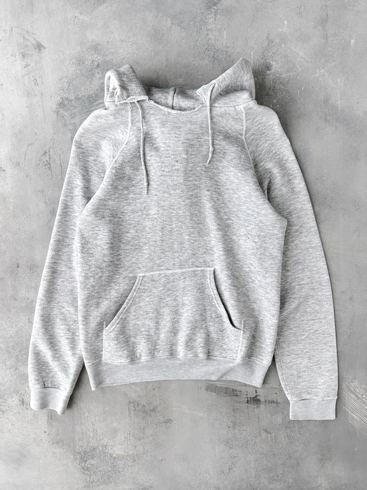 Heather Gray Raglan Hoodie 80's - Small