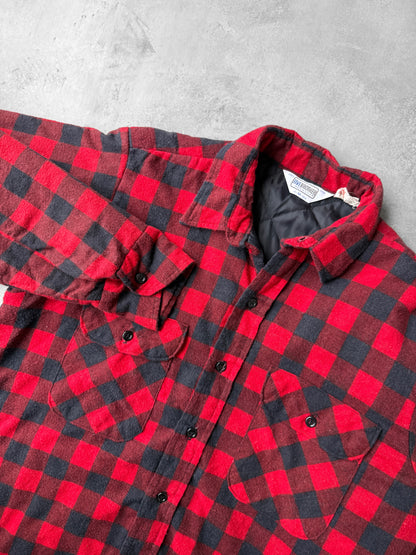 Five Brother Buffalo Plaid Quilted Flannel 80's - Medium