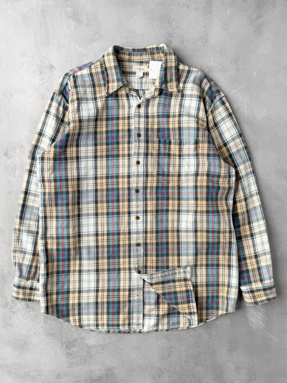J. Crew Plaid Denim Shirt 90's - XL Tall