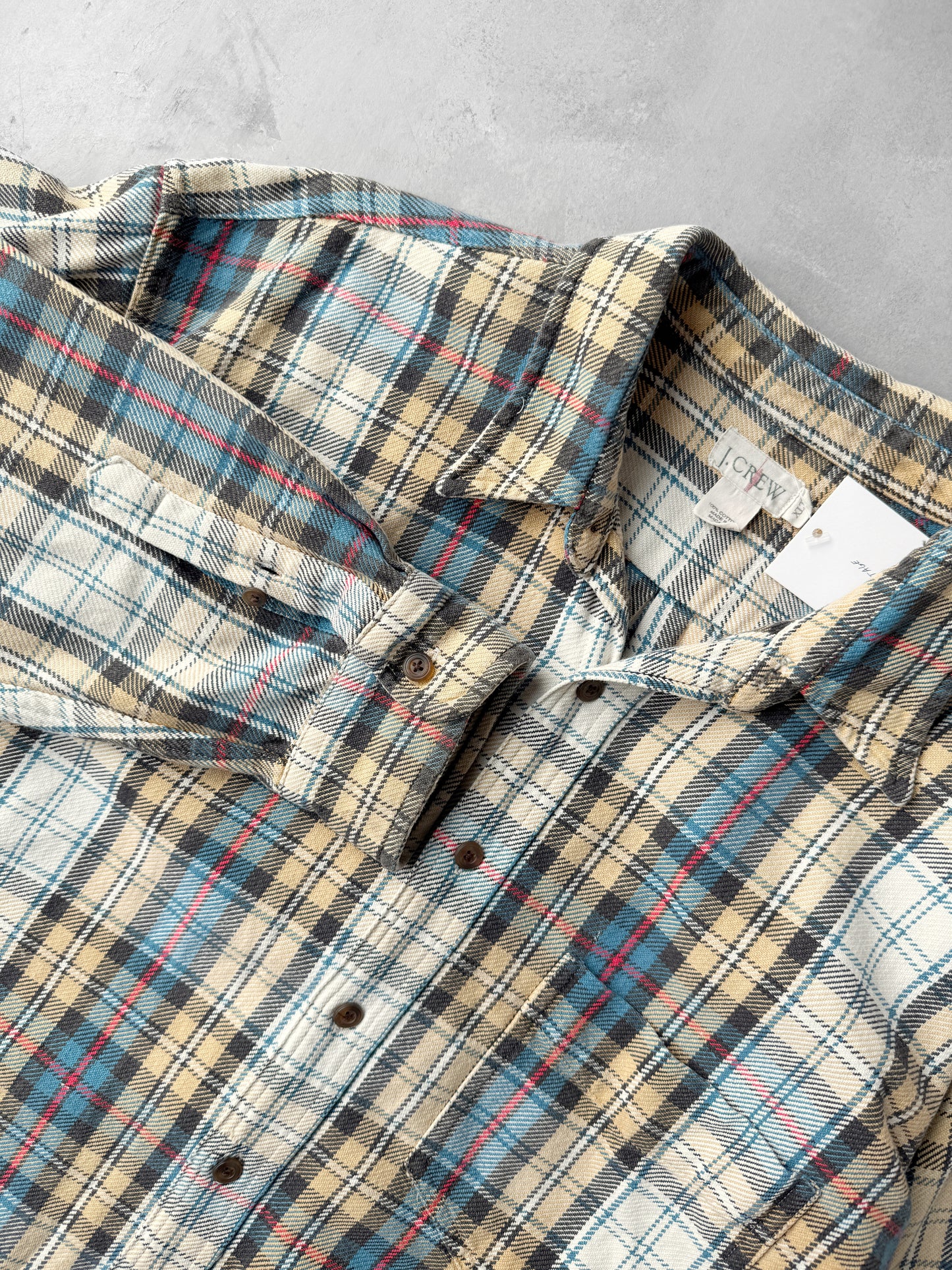 J. Crew Plaid Denim Shirt 90's - XL Tall