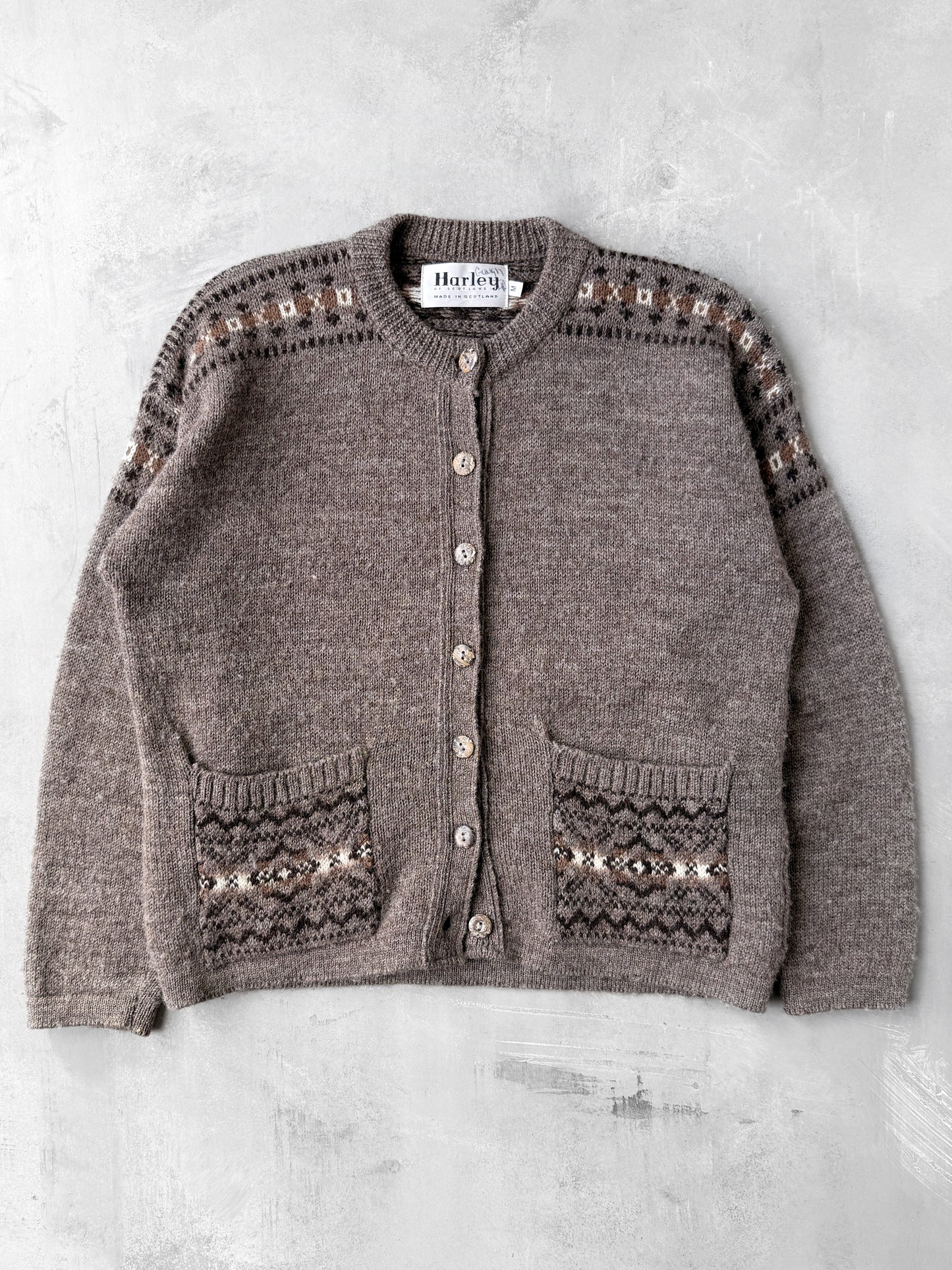 Brown Scottish Cardigan - Medium