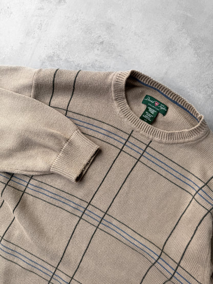 Grid Pattern Sweater Y2K  - Large