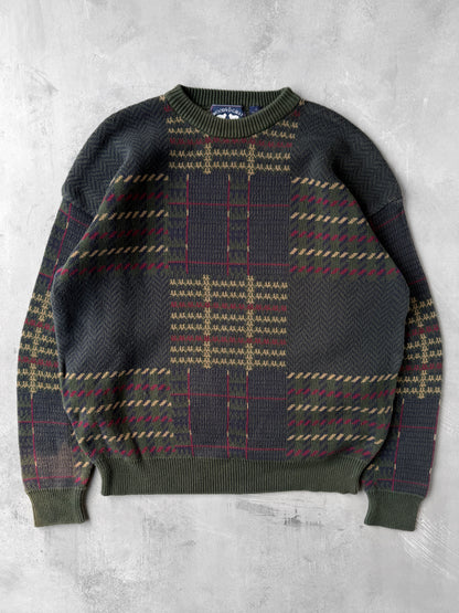 Mixed Plaid Sweater 90's - XL