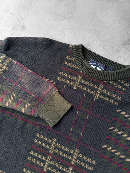Mixed Plaid Sweater 90's - XL