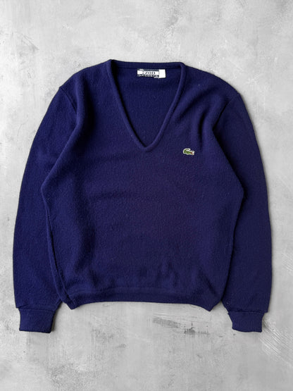 Izod Lacoste V-Neck Sweater 80's - Large