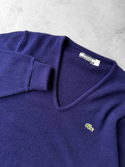 Izod Lacoste V-Neck Sweater 80's - Large