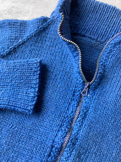 Blue Hand Knit Sweater 70's - Small