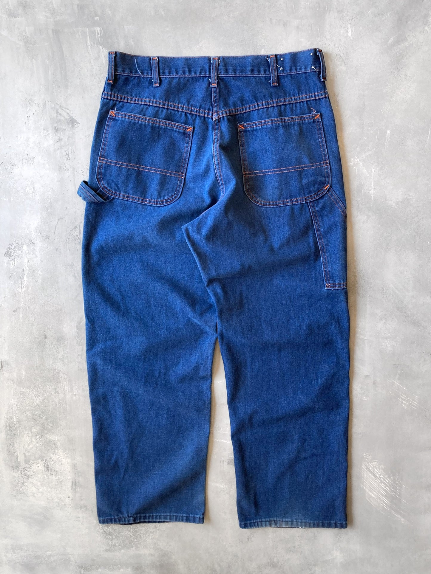 Contrast Stitched Carpenter Jeans 80's - 34x29 / 12