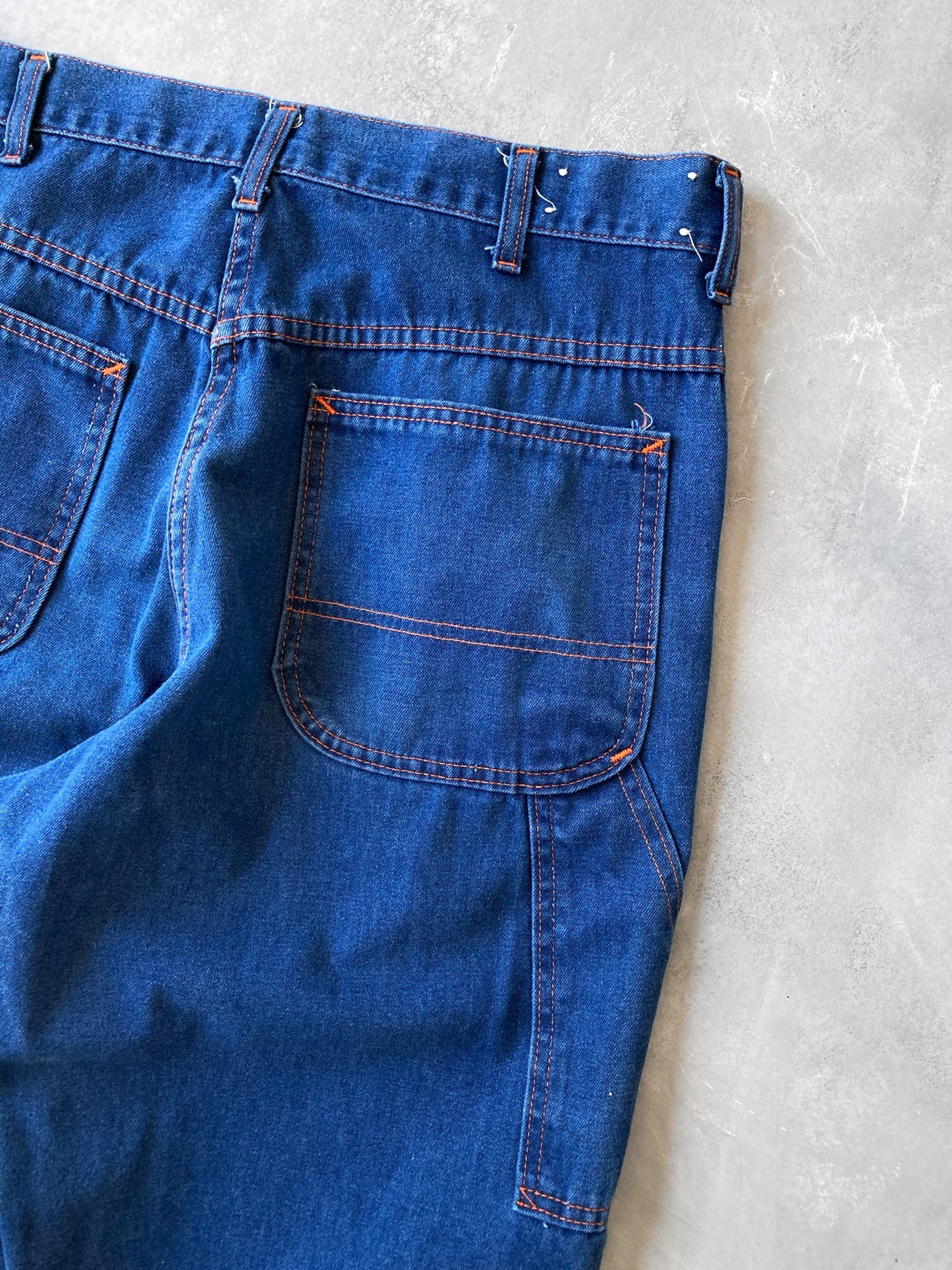Contrast Stitched Carpenter Jeans 80's - 34x29 / 12
