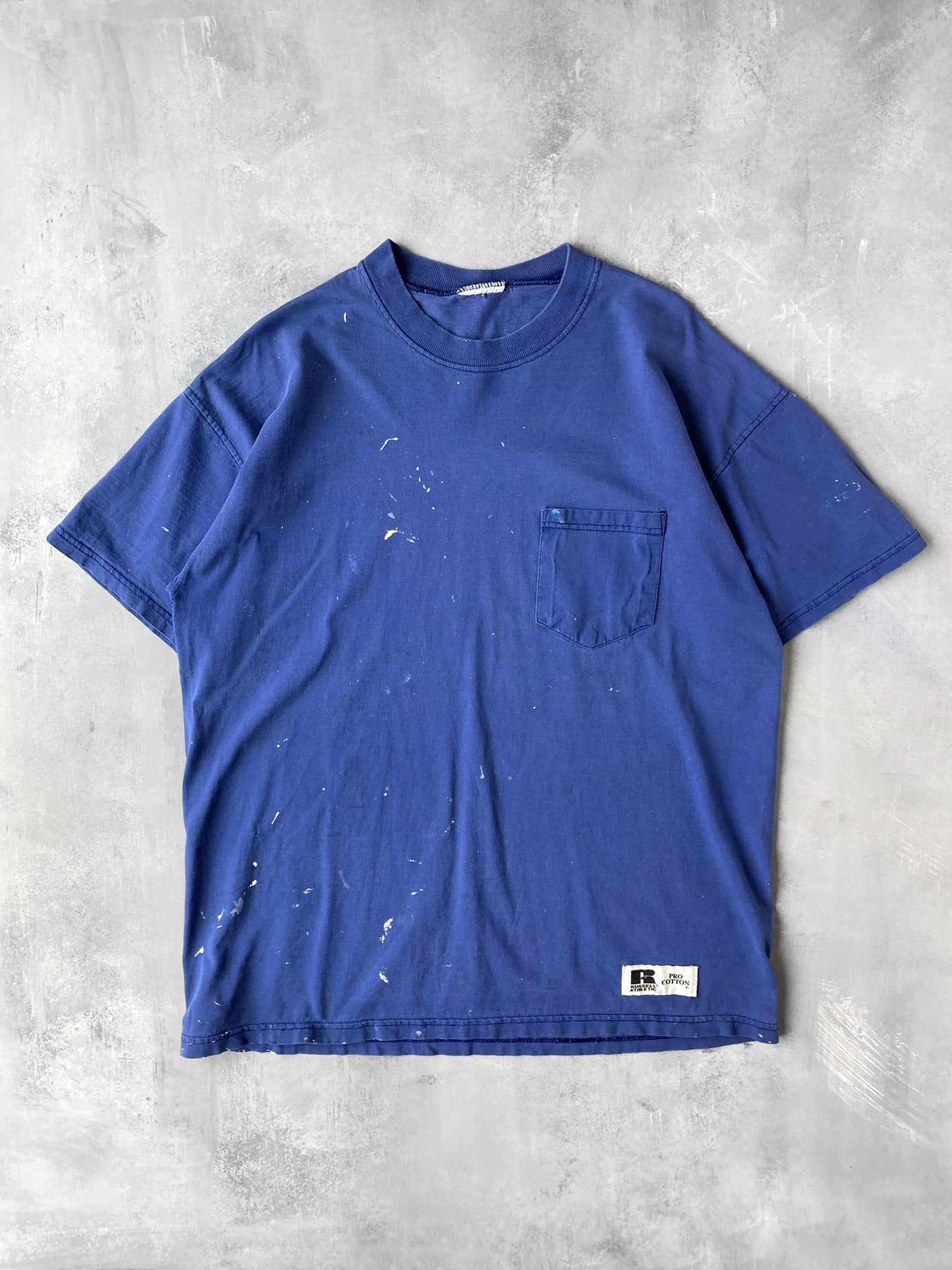 Thrashed Russell Athletic Pocket T-Shirt '90's - XL