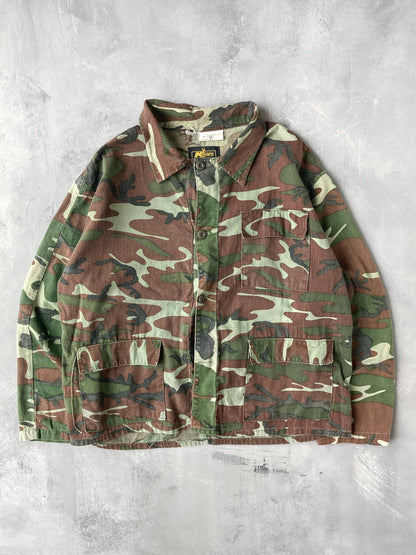 Camouflage Fatigue Shirt Jacket 80's - XL Boxy