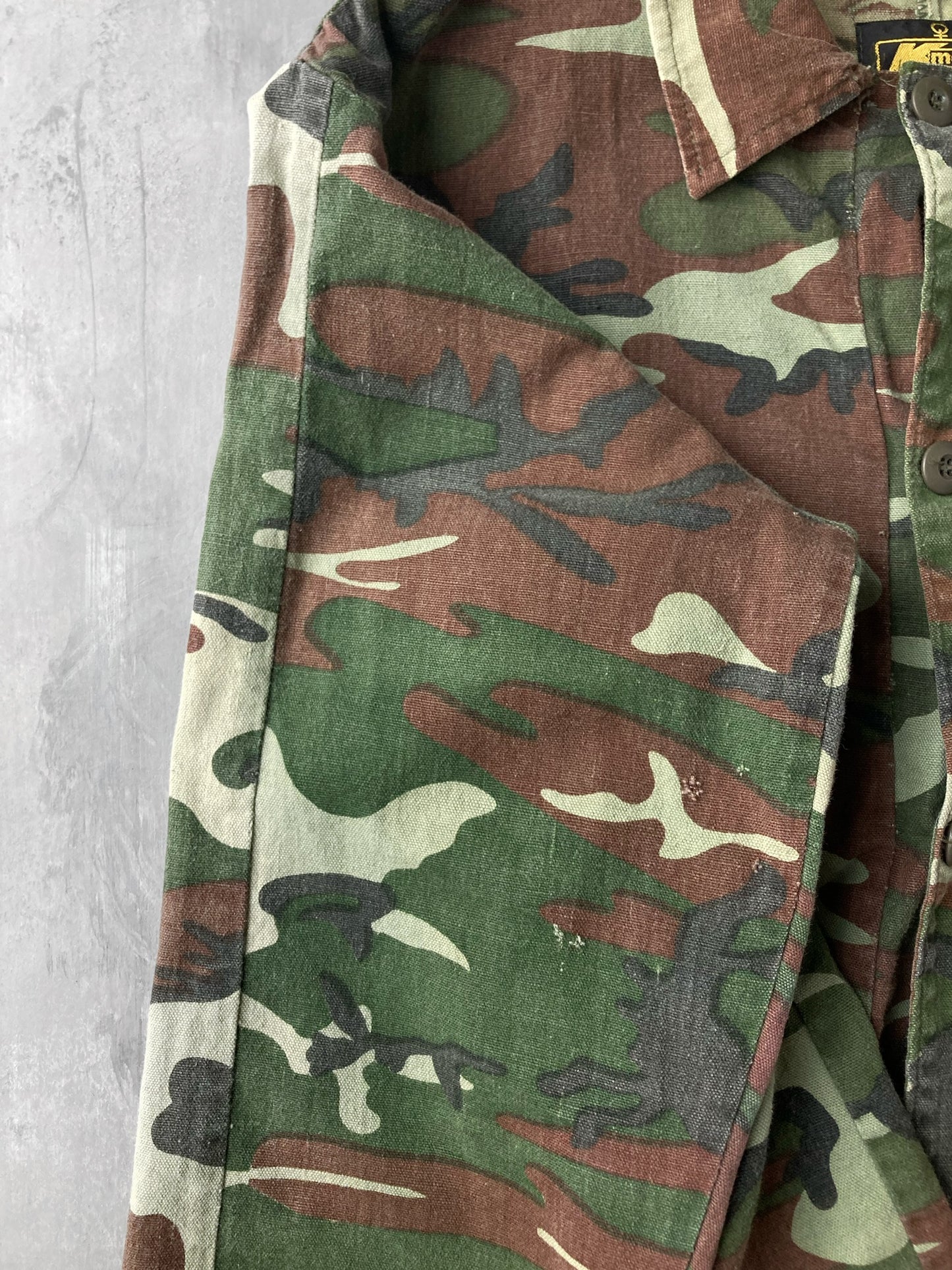 Camouflage Fatigue Shirt Jacket 80's - XL Boxy