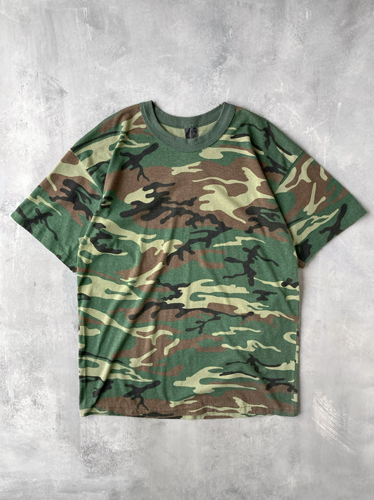 Camouflage Print T-Shirt 90's - Large / XL