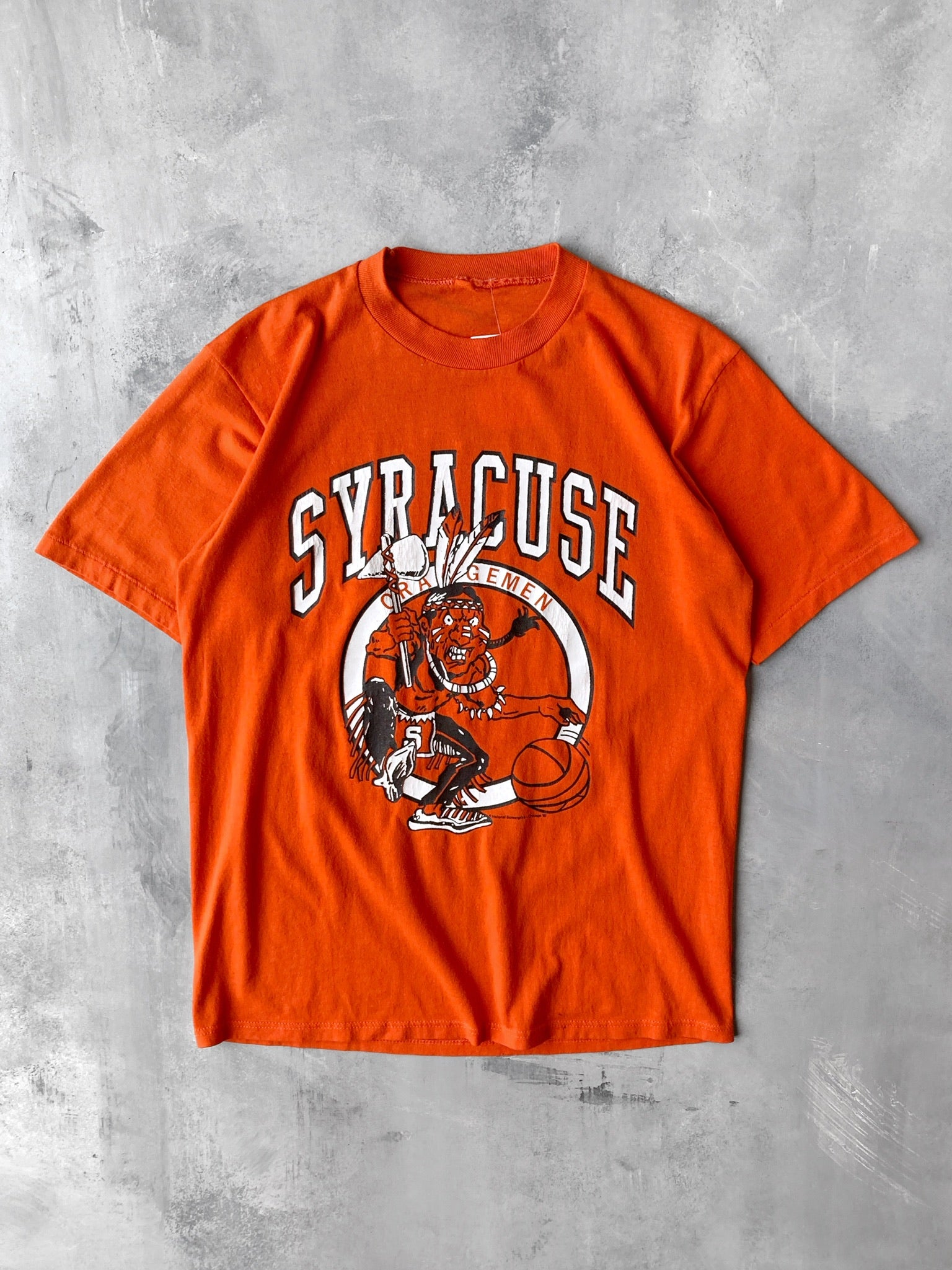 Syracuse University Saltine Warrior T-Shirt '87 - Medium – Lot 1 Vintage